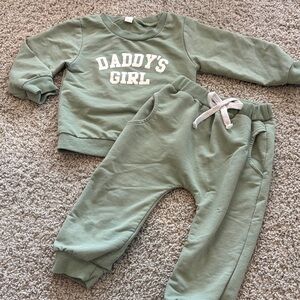 Green Kids Sweatshirt and Jogger Set